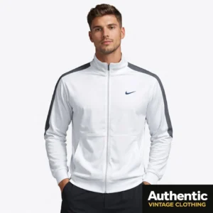 white vintage Nike tracksuit top