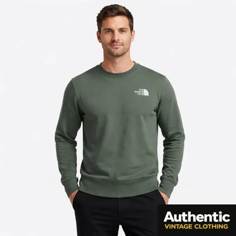 green vintage North Face sweatshirt
