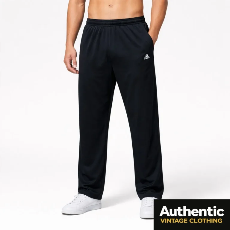 black vintage Adidas tracksuit bottoms