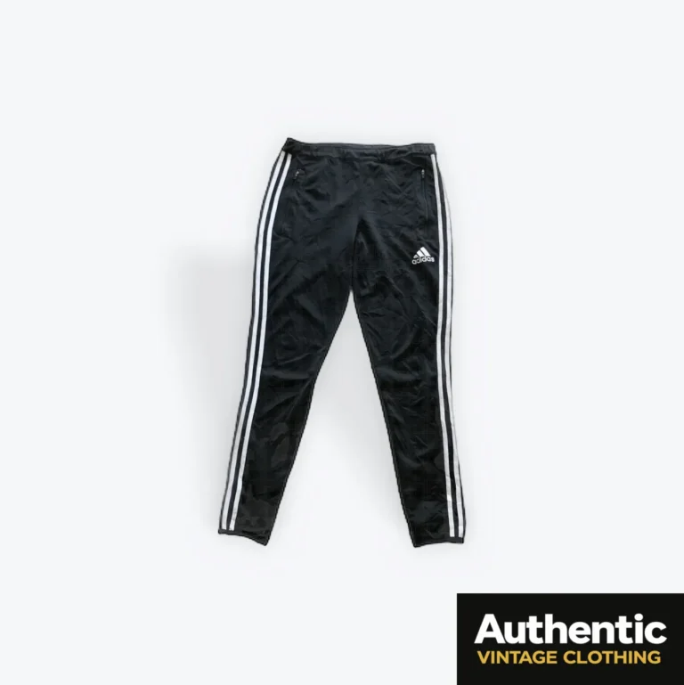 black vintage Adidas tracksuit bottoms