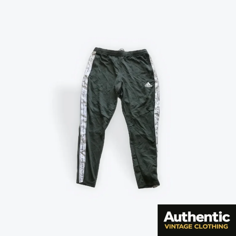 black vintage Adidas tracksuit bottoms