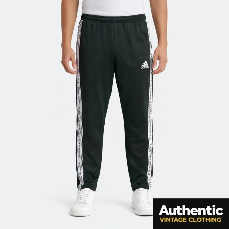 black vintage Adidas tracksuit bottoms