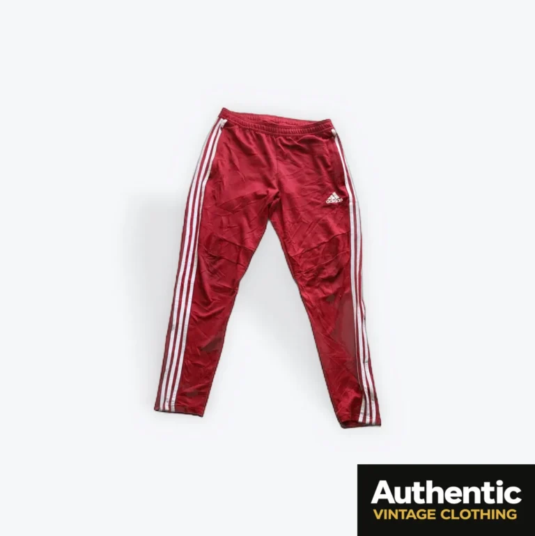 red vintage Adidas tracksuit bottoms