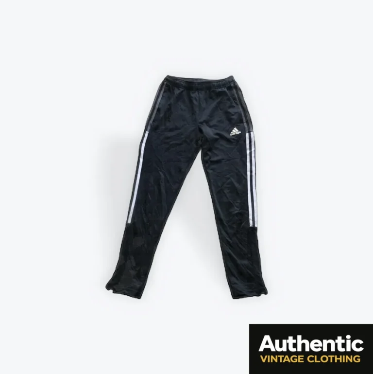 black vintage Adidas tracksuit bottoms