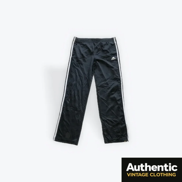 black vintage Adidas tracksuit bottoms