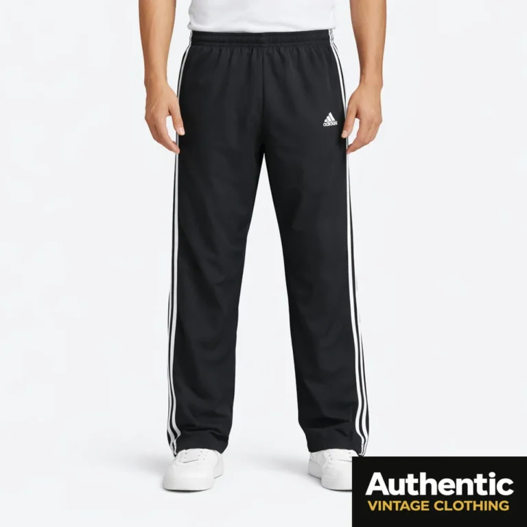 black vintage Adidas tracksuit bottoms