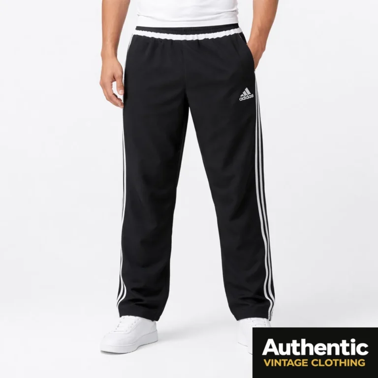 black vintage Adidas tracksuit bottoms